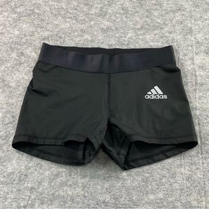 Adidas Womens Blak ClimaLite TechFit Compression High Waisted Shorts‎ Size M